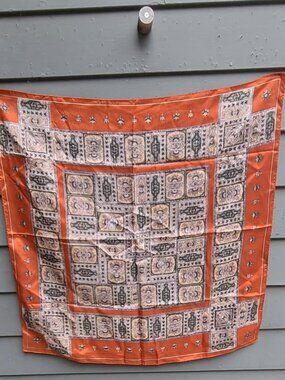 Rust Vintage Blue Tan Mosaic